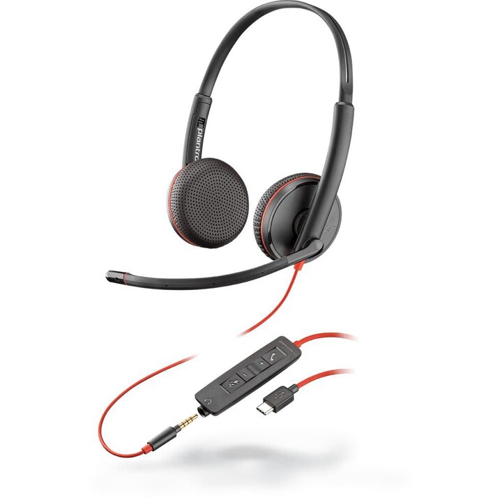 Poly Blackwire C3225 micro-auscultador estéreo USB-C preto