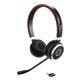 Jabra Evolve 65 SE Wireless On-Ear Headset for Office and Call Centre, Bluetooth 4.0, MicroUSB, Charging Base