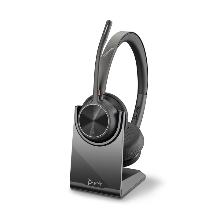 Poly Voyager 4320 UC V4320 Wireless Binaural Headset with ANC and Microphone, Bluetooth 5.0, 30 m, 12 h