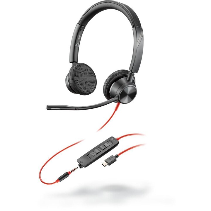 Poly Blackwire 3325 Cuffie Mono con Filo per Ufficio/Call Center Nero