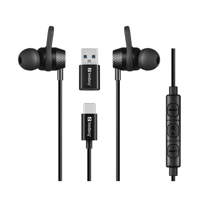 Sandberg Auricolari In-Ear USB-C/A con Microfono e Controllo del Volume