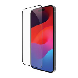 Protector de pantalla ecológico dbramante1928 para iPhone 15 Pro, vidrio templado reciclado GRS, dureza 9H, anti-huellas