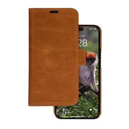 dbramante1928 Lynge Custodia Folio per iPhone 15 Plus, Marrone, Chiusura Magnetica, Protezione Cadute 1,2 m, 2,5 mm, MagSafe