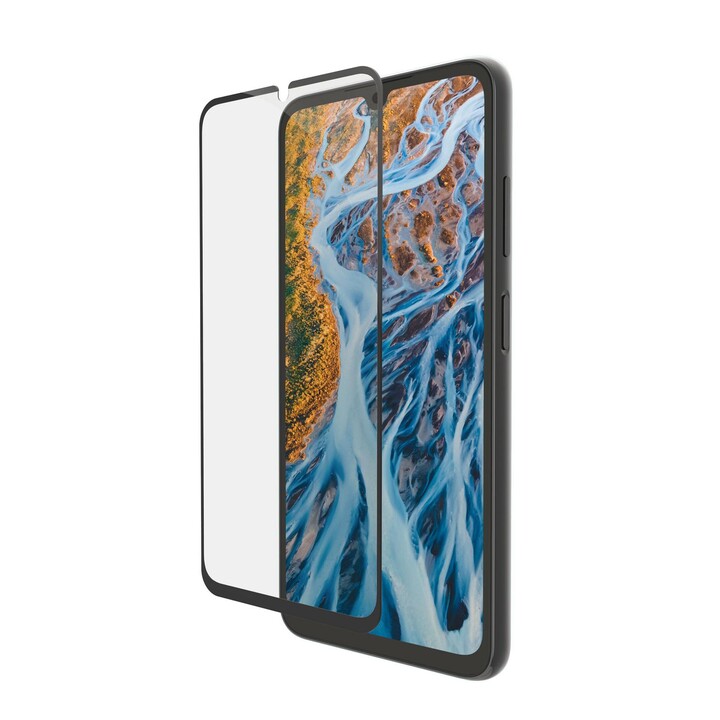 Protettore ecologico dbramante1928 per Samsung Galaxy A05s, vetro temperato riciclato GRS, durezza 9H, nero