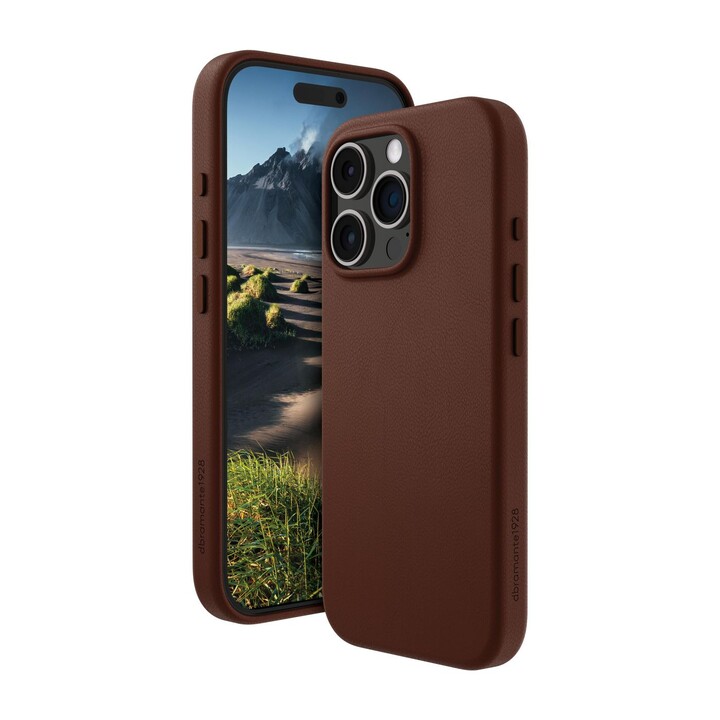 dbramante1928 Roskilde 2 MagSafe Capa de Couro para iPhone 16 Pro Max, Dark Tan
