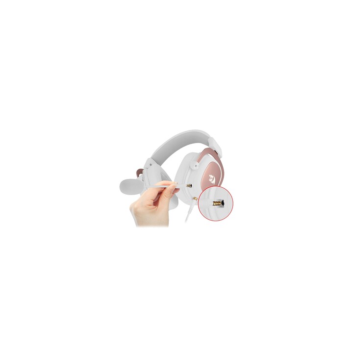 Redragon H510W Zeus White Auscultadores Gaming Multiplataforma com Drivers de 53mm e Som 7.1 Virtual