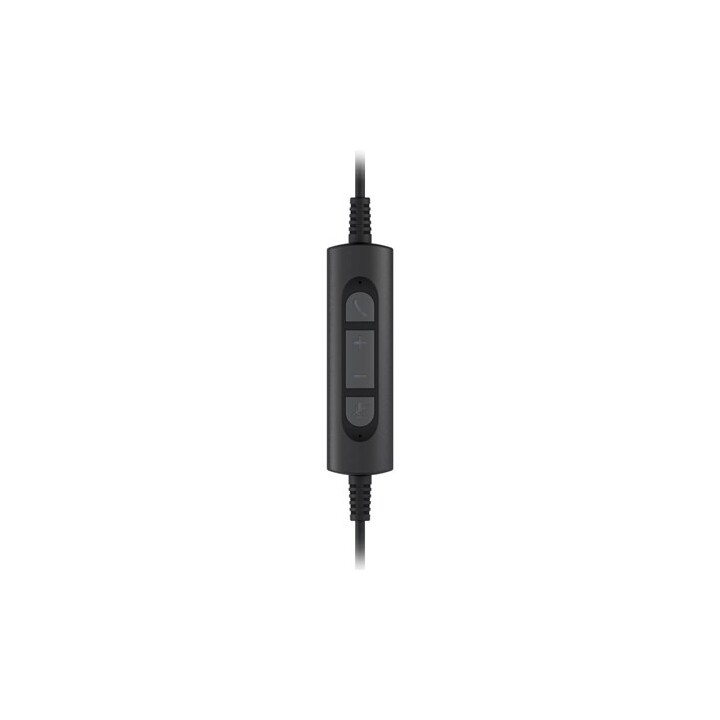 Axtel One UC Auscultadores Estéreo USB-A + Adaptador USB-C, Haste, Microfone com Cancelamento de Ruído, Preto