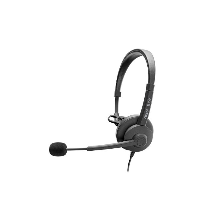 Axtel Ace UC Mono USB-C-A - Bügelkopfhörer mit Mikrofon und Geräuschunterdrückung, Schwarz