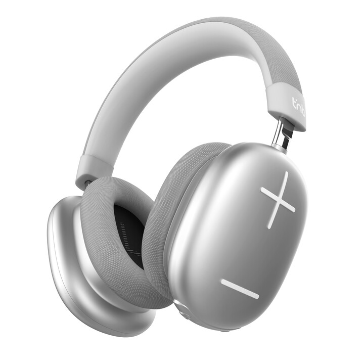 TnB Bounce Max - Auscultadores sem fios Bluetooth com ANC, Silver