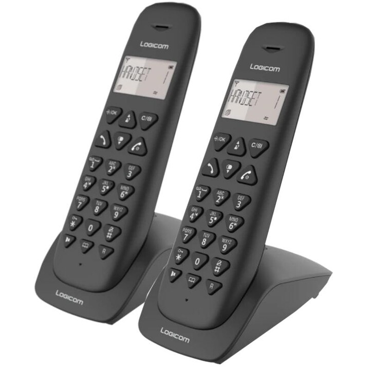 Logicom Vega 250 Duo - Téléphone DECT avec 2 combinés, identifiant d'appel, répertoire 50 contacts et mains libres