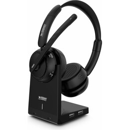 URBAN FACTORY MOVEE Max cuffie circumaurali Bluetooth 5.2 con ENC e base di ricarica nero