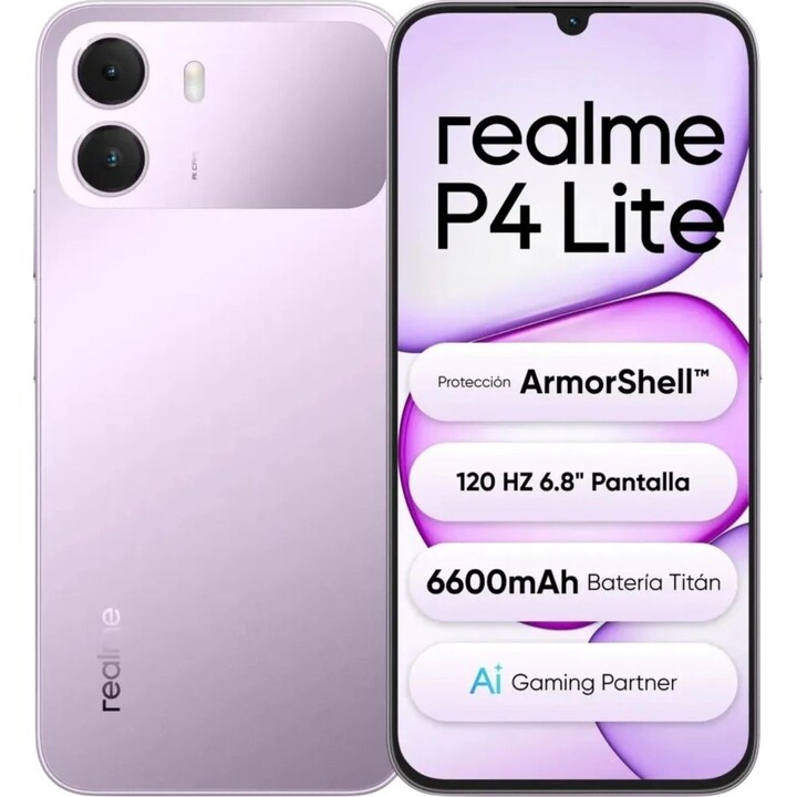 Realme P4 Lite 4G 4GB/64GB Lila 6,74 pulgadas IPS 90Hz 13MP 6300mAh