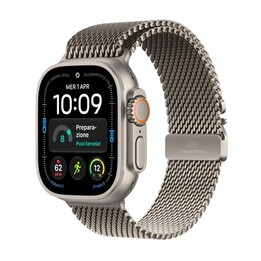 Apple Watch Ultra 4 (GPS + Cellular) - Caixa em titânio natural de 49 mm - Bracelete Milanese Loop em titânio natural - Tamanho 