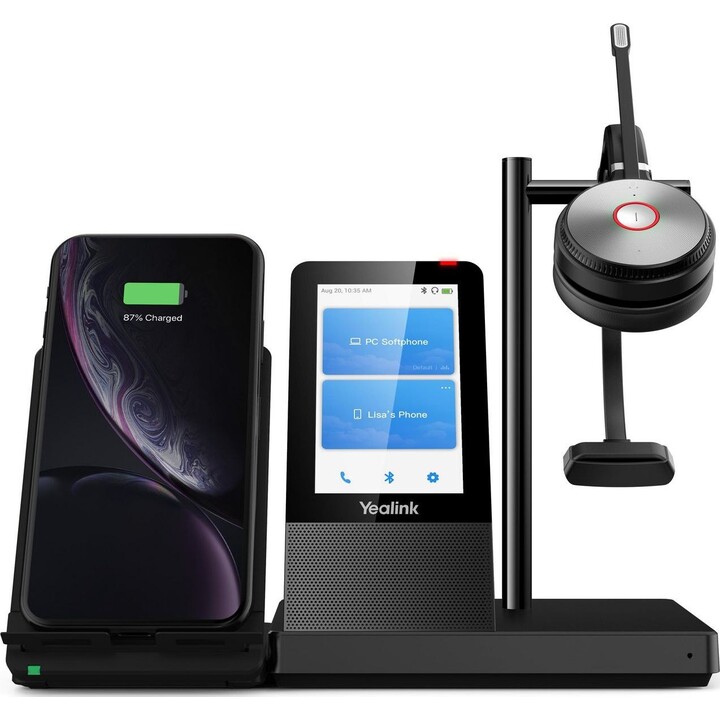 YEALINK WH66 Mono UC Casque Sans fil Arceau Bureau/Centre d'appels USB Type-A Bluetooth Socle de chargement Noir