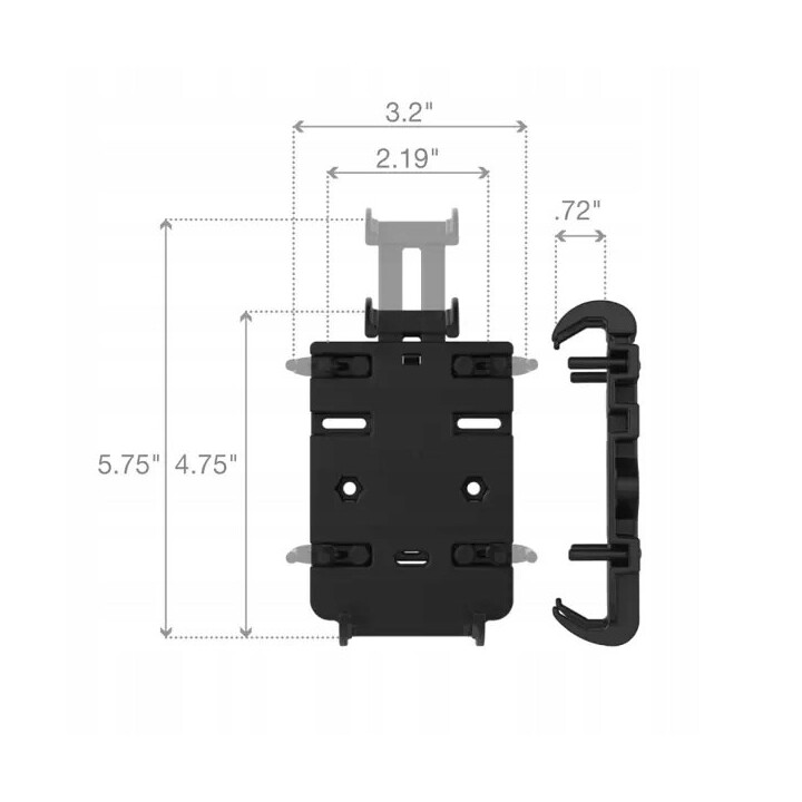 RAM Mounts Quick-Grip Passive Halterung für Mobiltelefon/Smartphone, Navigationsgerät, Schwarz