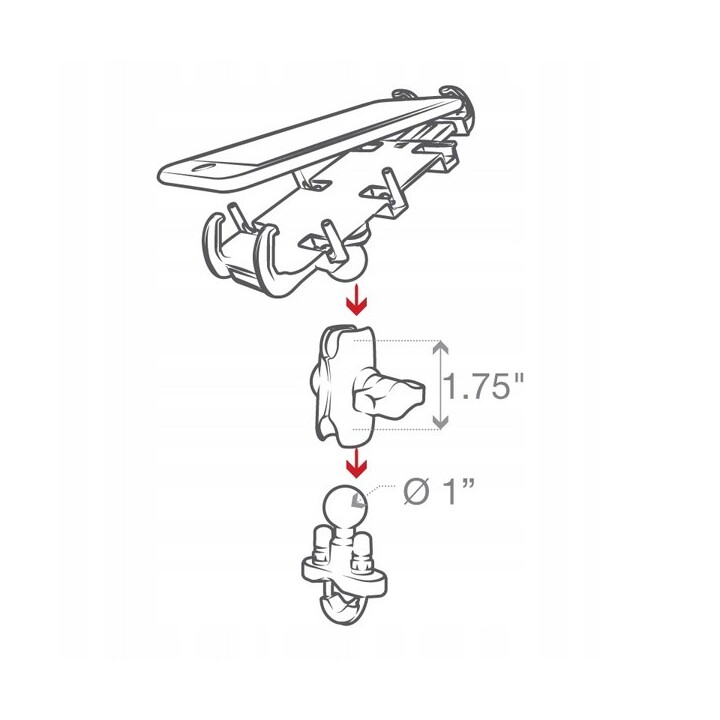 RAM Mounts Quick-Grip Support passif pour téléphone portable/smartphone, GPS, noir