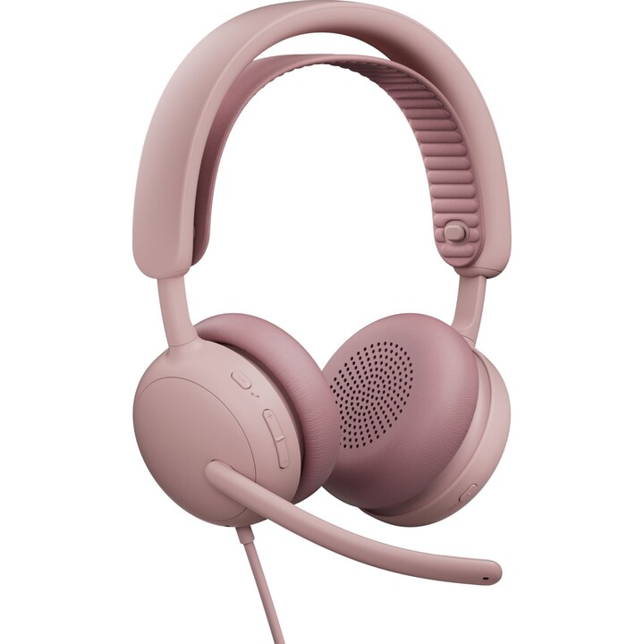Auscultadores Logitech Zone Wired 2, ROSE