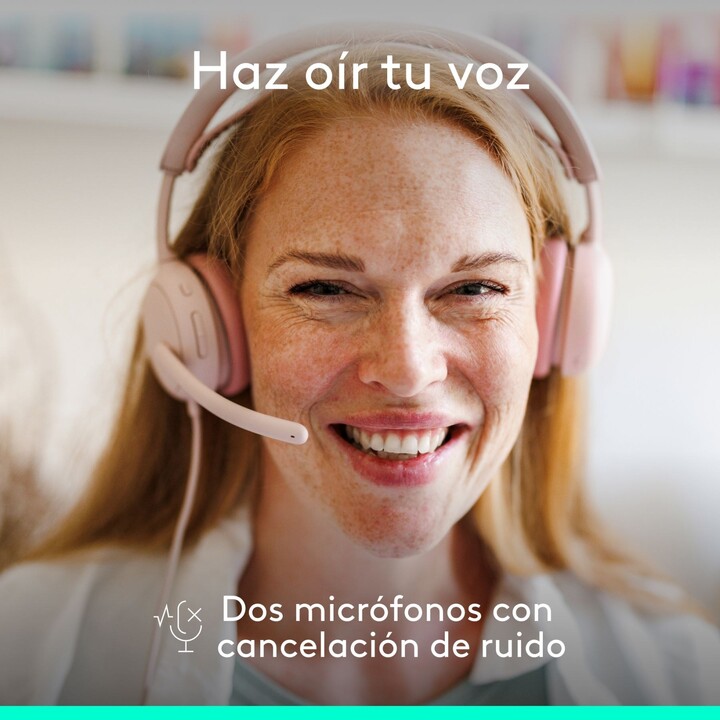 Cuffie Logitech Zone Wired 2, ROSA