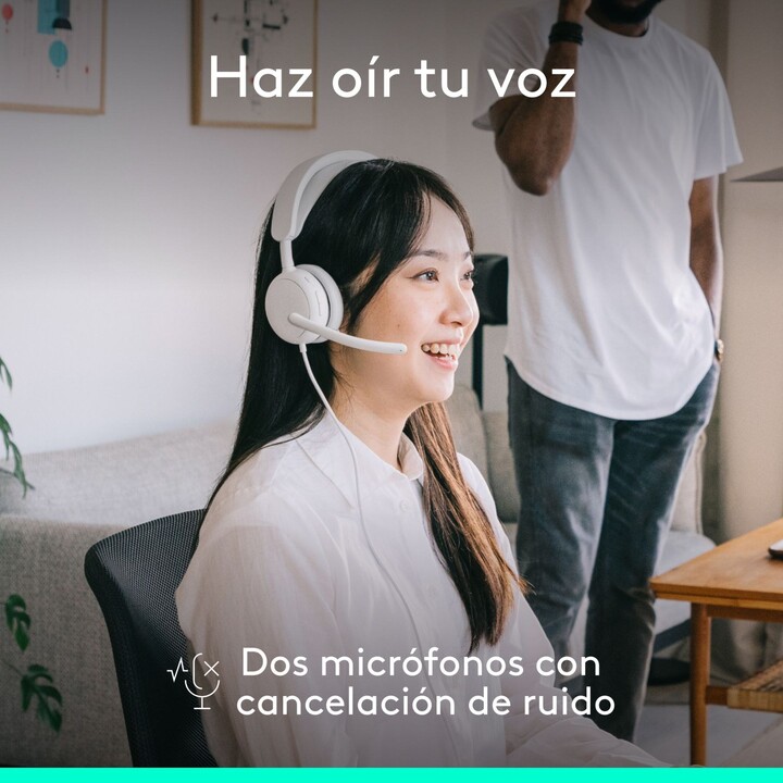 Casque Logitech Zone Wired 2, blanc