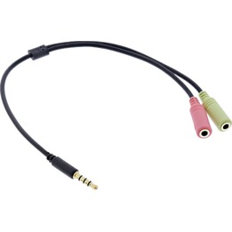 Cavo adattatore per cuffie - spina da 3,5 mm a doppia presa da 3,5 mm - nero - 2 m