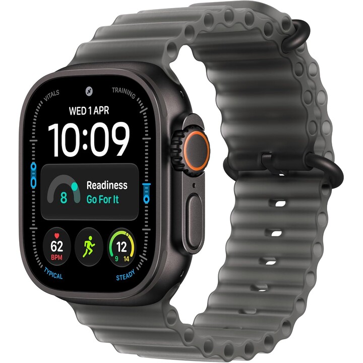 Apple Watch Ultra 4 GPS Cellular 49mm caja de titanio negro y correa Ocean Black translúcida