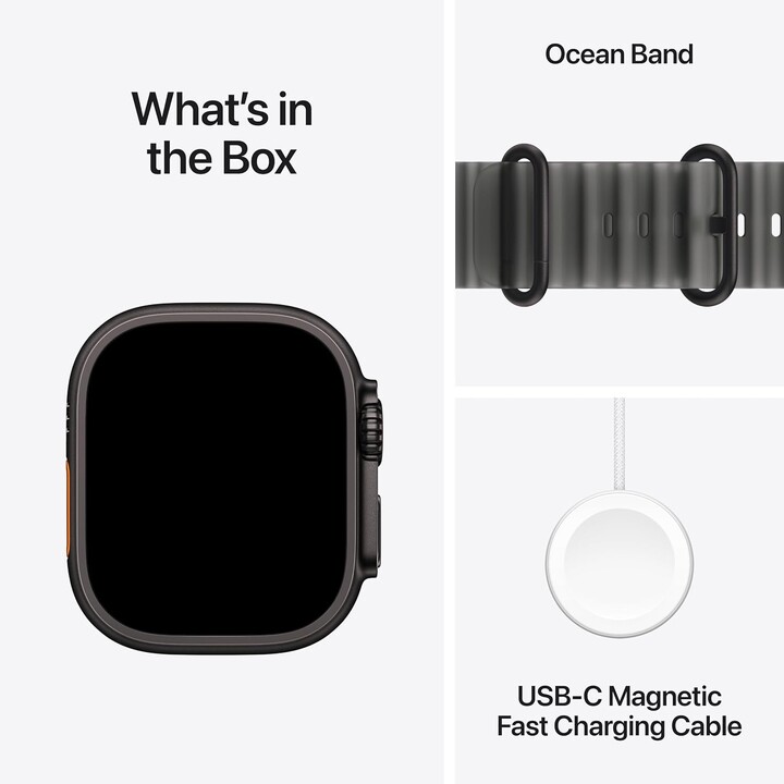 Apple Watch Ultra 4 GPS Cellular da 49 mm con cassa in titanio nero e cinturino traslucido Ocean Black