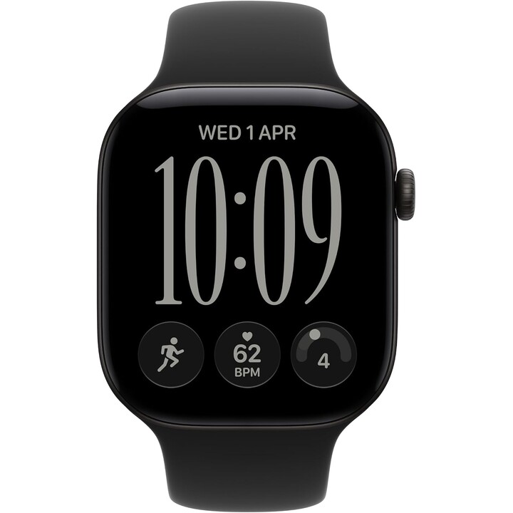 Apple Watch Series 12 GPS Cellular 46 mm Black Aluminum Case Black Sport Band S/M