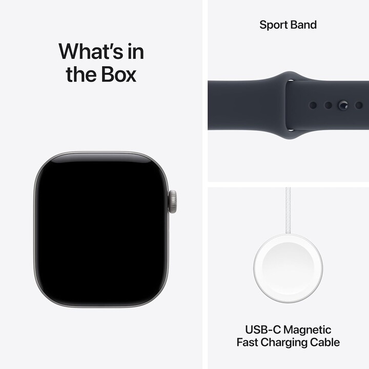 Apple Watch Series 12 GPS Cellular 46mm carcasa de aluminio en gris espacial y correa deportiva azul marino M/L