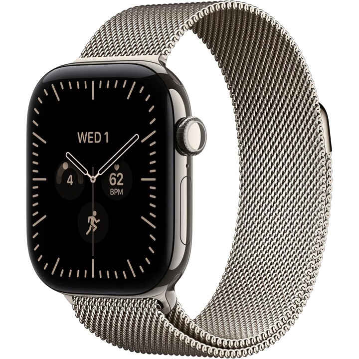 Apple Watch Serie 12 GPS Cellular da 42 mm con cassa in titanio naturale e cinturino Milanese naturale