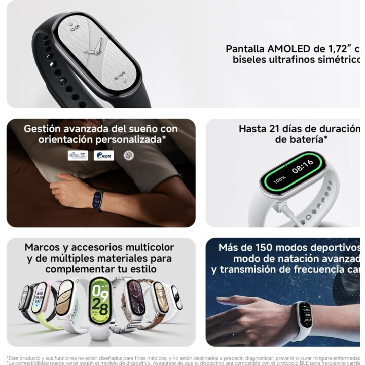 Xiaomi Smartband 10, 1.72” AMOLED Display, Fast Charging, 150+ Sports Modes, Health and Sleep Monitoring, HyperOS 2.0, 5ATM Wate