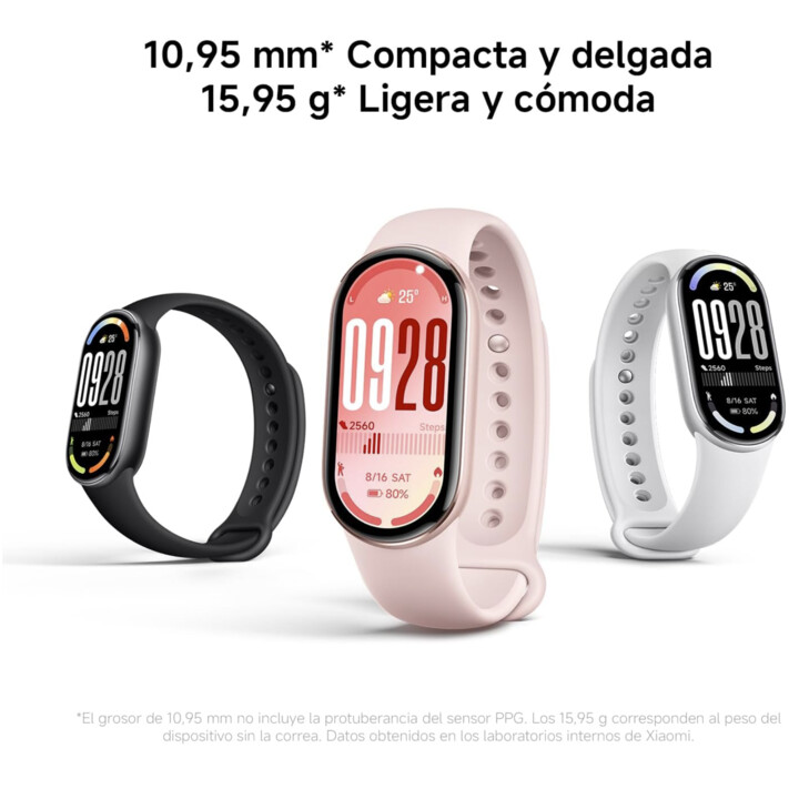 Xiaomi Smartband 10, pantalla AMOLED de 1,72", carga rápida, más de 150 modos de deporte, monitorización de la salud y el sueño,
