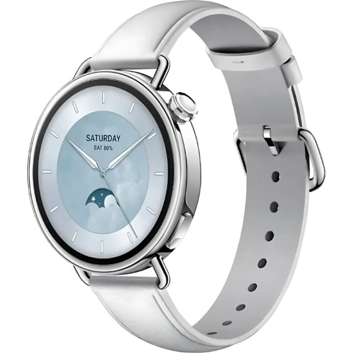 Xiaomi Watch S4 41 mm com bracelete em couro Branco