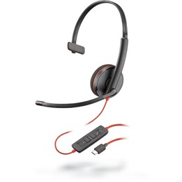 POLY Blackwire C3210 auricolare USB-C nero/rosso