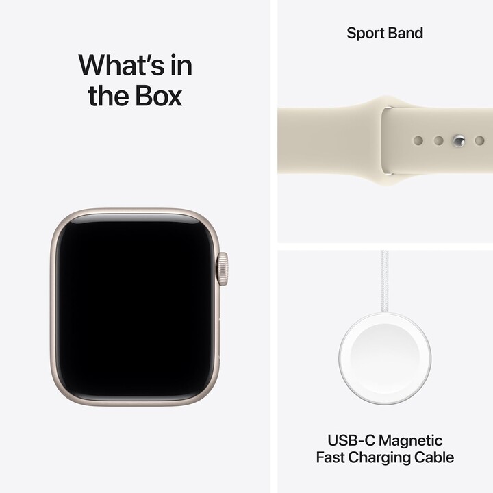 Apple Watch SE3 2026 con GPS, cassa in alluminio Starlight da 44 mm, cinturino Sport color sabbia, taglia M/L