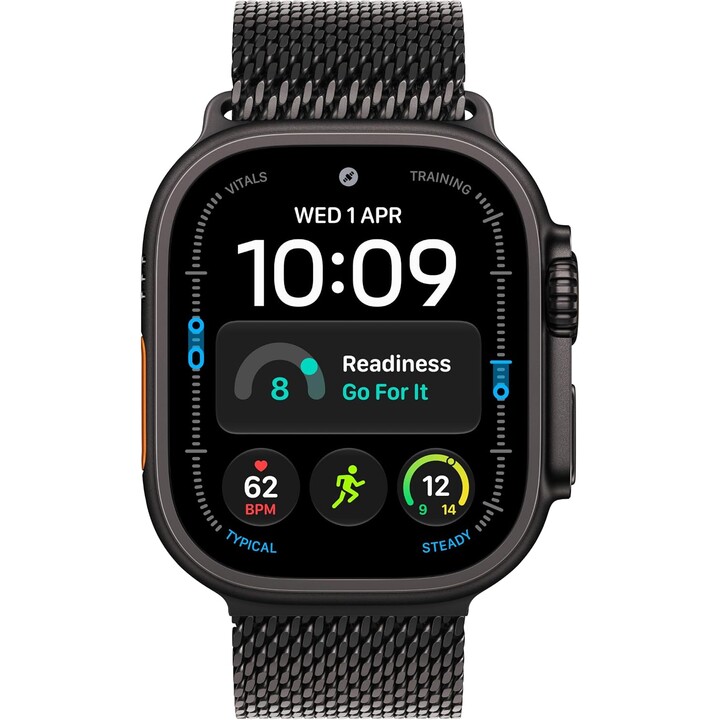Apple Watch Ultra 4 GPS Cellular 49mm caja de titanio negro y correa Milanese Loop de titanio negro M