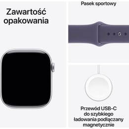 Watch Series 11 GPS+Cellular, 46 mm, caja de aluminio plateada con correa deportiva Purple Fog - S/M