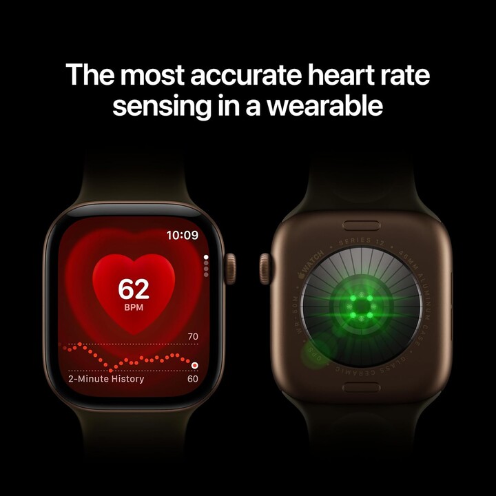 Apple Watch Series 12 GPS Cellular 42mm carcasa de aluminio en color oro claro y correa deportiva arena S/M
