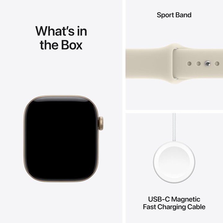 Apple Watch Series 12 GPS Cellular 42mm Aluminum Light Gold Case Sport Band Sand S/M