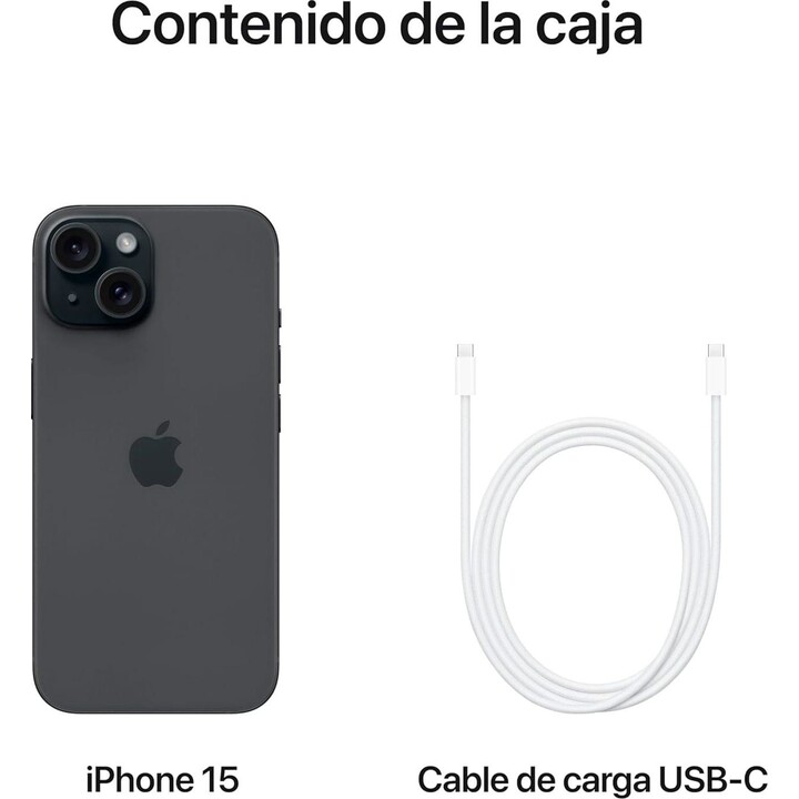 Apple iPhone 15 Preto / Recondicionado / 6+128 GB / 6,1" OLED Full HD+