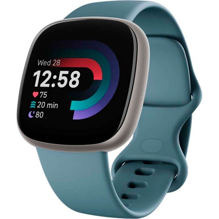 Fitbit Versa 4 blu (Waterfall Blue) con corpo in alluminio platino ricondizionato - Ottime condizioni