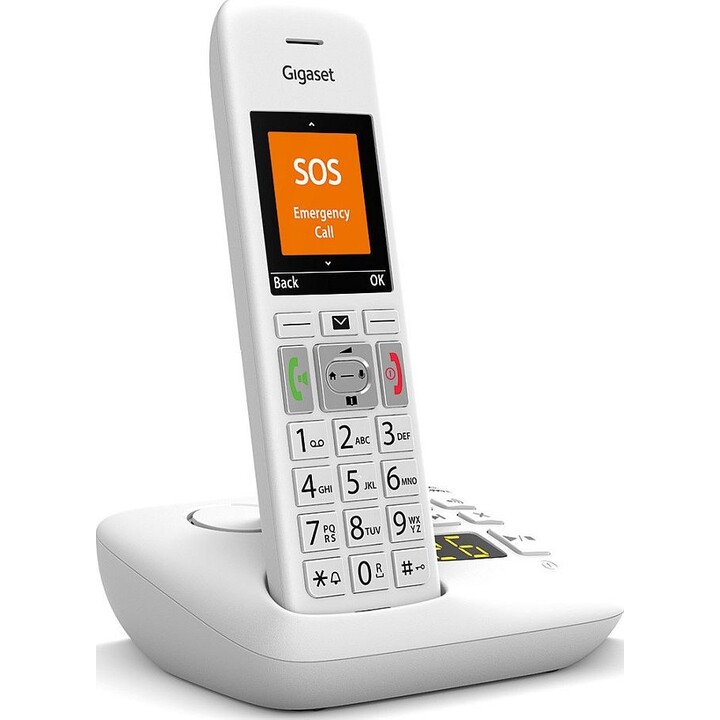 Gigaset E390A, telefono cordless con segreteria telefonica, bianco