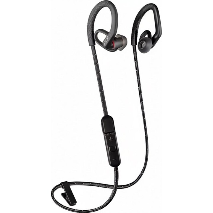 Poly BackBeat Fit 350 - Auscultadores - Com gancho para a orelha - Intra-auriculares - Desporto - Preto - Cinzento - Binaural - 