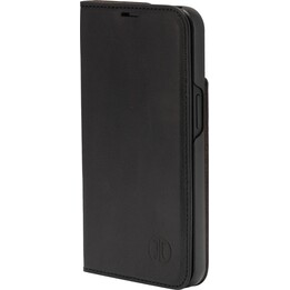 JT Berlin BookCase em pele verdadeira Tegel para Apple iPhone 16 Pro, preto