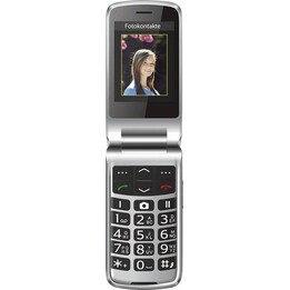 Beafon SL645 - 2G, gamme Silver, téléphone à clapet avec clavier, noir et argent