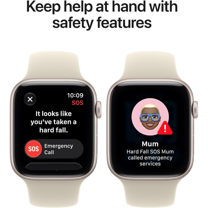 Apple Watch SE3 2026 GPS Cellular 44 mm, boîtier en aluminium Midnight, bracelet Sport bleu marine, taille M/L