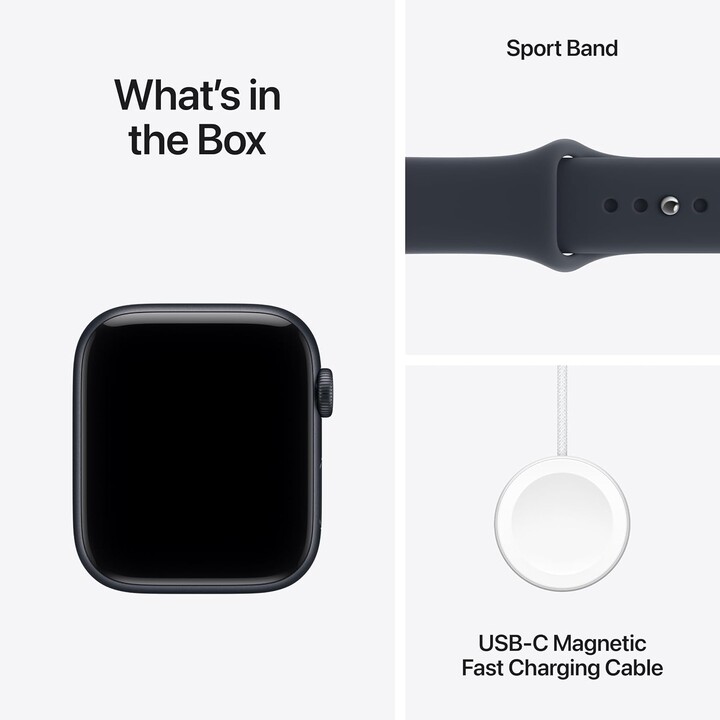 Apple Watch SE3 2026 GPS Cellular 44 mm, cassa in alluminio color Midnight, cinturino Sport blu navy, taglia M/L
