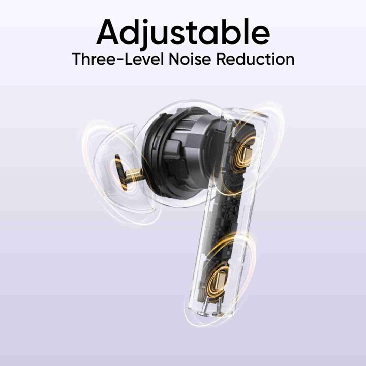 Realme buds t310, auriculares inalámbricos inalámbricos, 46db híbrido ANC, controlador de bajo dinámico de 12.4 mm, púrpura