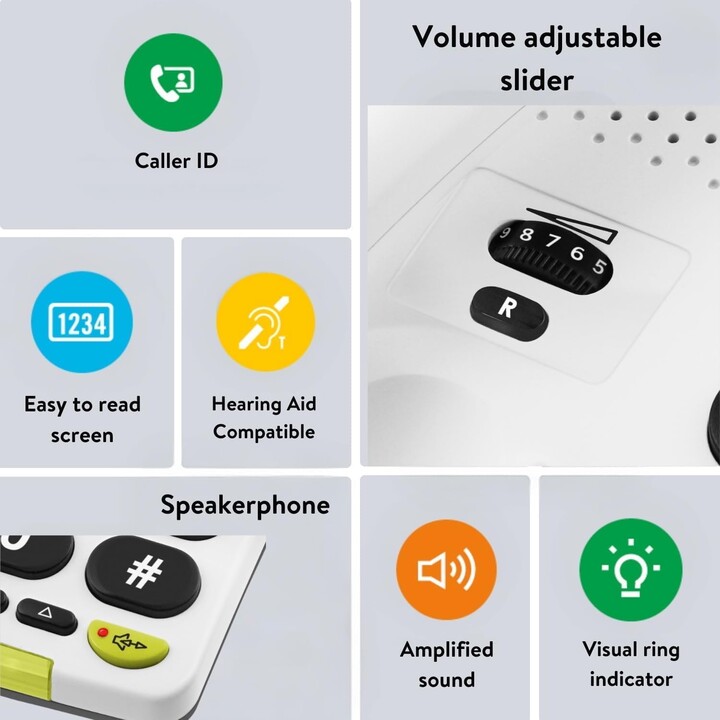 Doro PhoneEasy 312cs, identificación de llamadas, altavoz, 30 entradas, negro