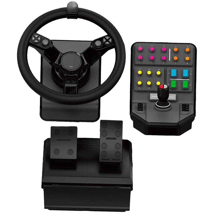 Logitech G Saitek Farm Sim Controller (steering wheel, pedals, side panel)