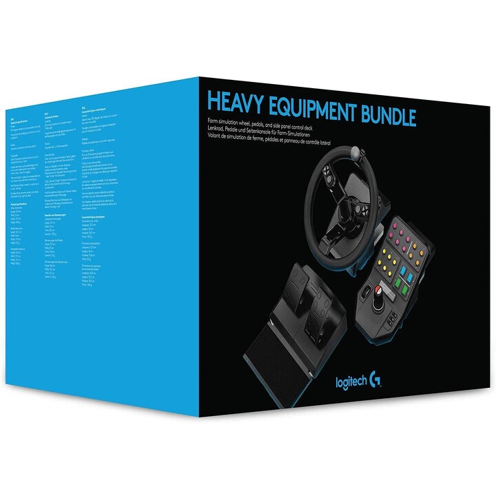 Controlador Logitech G Saitek Farm Sim (volante, pedais, painel lateral)
